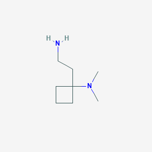 molecular formula C8H18N2 B1493083 1-(2-aminoethyl)-N,N-dimethylcyclobutan-1-amine CAS No. 1535302-67-0