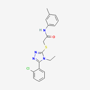 molecular formula C19H19ClN4OS B14931645 2-{[5-(2-chlorophenyl)-4-ethyl-4H-1,2,4-triazol-3-yl]sulfanyl}-N-(3-methylphenyl)acetamide 