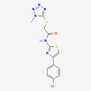 molecular formula C13H11BrN6OS2 B14931780 N-[4-(4-bromophenyl)-1,3-thiazol-2-yl]-2-[(1-methyl-1H-tetrazol-5-yl)sulfanyl]acetamide 