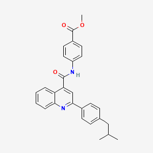 molecular formula C28H26N2O3 B14932034 Methyl 4-[({2-[4-(2-methylpropyl)phenyl]quinolin-4-yl}carbonyl)amino]benzoate 