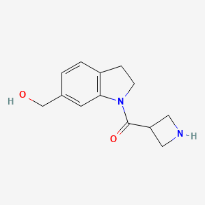 molecular formula C13H16N2O2 B1493236 Azetidin-3-yl(6-(hydroxymethyl)indolin-1-yl)methanone CAS No. 2098067-37-7