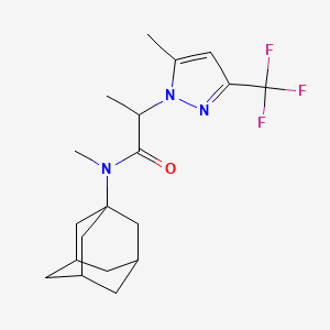 molecular formula C19H26F3N3O B14932402 N-(1-Adamantyl)-N-methyl-2-[5-methyl-3-(trifluoromethyl)-1H-pyrazol-1-YL]propanamide 