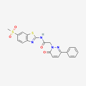 molecular formula C20H16N4O4S2 B14932612 N-[(2Z)-6-(methylsulfonyl)-1,3-benzothiazol-2(3H)-ylidene]-2-(6-oxo-3-phenylpyridazin-1(6H)-yl)acetamide 