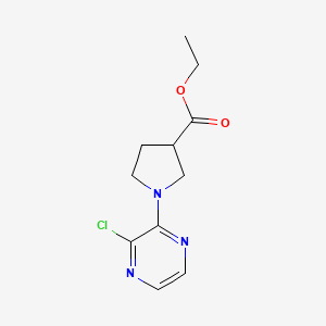 molecular formula C11H14ClN3O2 B1493281 Ethyl 1-(3-chloropyrazin-2-yl)pyrrolidine-3-carboxylate CAS No. 2098012-87-2