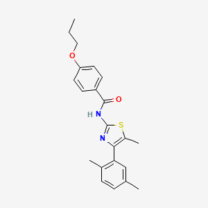 molecular formula C22H24N2O2S B14932996 N-[4-(2,5-dimethylphenyl)-5-methyl-1,3-thiazol-2-yl]-4-propoxybenzamide 