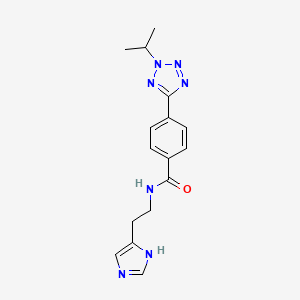 molecular formula C16H19N7O B14933024 N-[2-(1H-imidazol-4-yl)ethyl]-4-[2-(propan-2-yl)-2H-tetrazol-5-yl]benzamide 