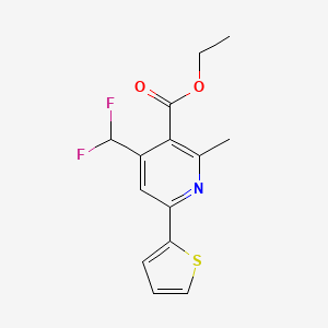 molecular formula C14H13F2NO2S B1493307 Ethyl 4-(difluoromethyl)-2-methyl-6-(thiophen-2-yl)nicotinate CAS No. 2097970-78-8