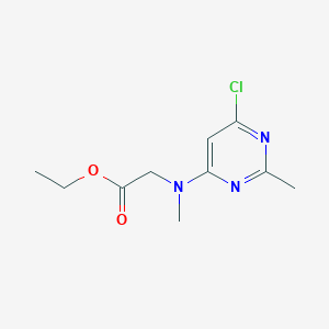molecular formula C10H14ClN3O2 B1493311 ethyl N-(6-chloro-2-methylpyrimidin-4-yl)-N-methylglycinate CAS No. 2098111-57-8