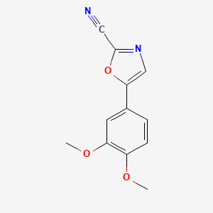 molecular formula C12H10N2O3 B1493313 5-(3,4-Dimethoxyphenyl)oxazole-2-carbonitrile CAS No. 2098137-04-1