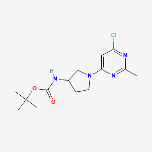 molecular formula C14H21ClN4O2 B1493326 Tert-butyl (1-(6-chloro-2-methylpyrimidin-4-yl)pyrrolidin-3-yl)carbamate CAS No. 1289199-14-9