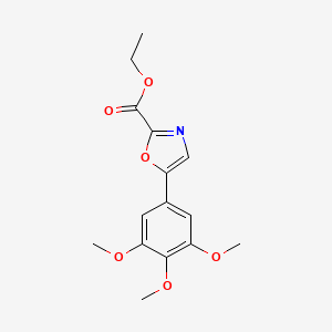 molecular formula C15H17NO6 B1493331 Ethyl 5-(3,4,5-trimethoxyphenyl)oxazole-2-carboxylate CAS No. 2097963-24-9