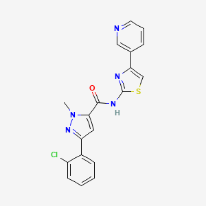 molecular formula C19H14ClN5OS B14933359 3-(2-chlorophenyl)-1-methyl-N-[4-(pyridin-3-yl)-1,3-thiazol-2-yl]-1H-pyrazole-5-carboxamide 