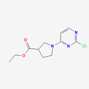 molecular formula C11H14ClN3O2 B1493336 Ethyl 1-(2-chloropyrimidin-4-yl)pyrrolidine-3-carboxylate CAS No. 2097958-47-7