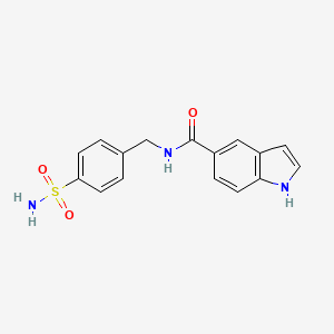 molecular formula C16H15N3O3S B14933405 N-(4-sulfamoylbenzyl)-1H-indole-5-carboxamide 