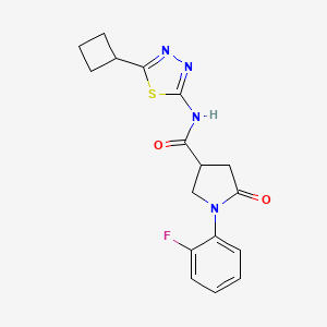 molecular formula C17H17FN4O2S B14933543 N-(5-cyclobutyl-1,3,4-thiadiazol-2-yl)-1-(2-fluorophenyl)-5-oxopyrrolidine-3-carboxamide 