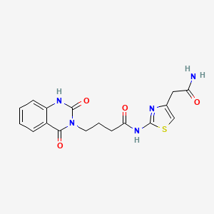 molecular formula C17H17N5O4S B14933630 N-[4-(2-amino-2-oxoethyl)-1,3-thiazol-2-yl]-4-(2-hydroxy-4-oxoquinazolin-3(4H)-yl)butanamide 