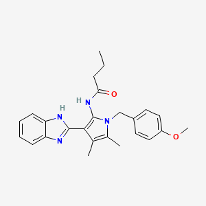 molecular formula C25H28N4O2 B14933693 N-[3-(1H-benzimidazol-2-yl)-1-(4-methoxybenzyl)-4,5-dimethyl-1H-pyrrol-2-yl]butanamide 