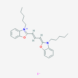 molecular formula C27H33IN2O2 B149337 (2E)-3-pentyl-2-[(Z)-3-(3-pentyl-1,3-benzoxazol-3-ium-2-yl)prop-2-enylidene]-1,3-benzoxazole;iodide CAS No. 53213-81-3