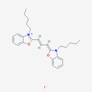 molecular formula C27H33IN2O2 B149337 3-Pentyl-2-((3-pentyl-2(3H)-benzoxazolylidene)-1-propenyl)benzoxazolium iodide CAS No. 53213-81-3