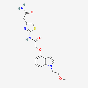 molecular formula C18H20N4O4S B14933811 N-[4-(2-amino-2-oxoethyl)-1,3-thiazol-2-yl]-2-{[1-(2-methoxyethyl)-1H-indol-4-yl]oxy}acetamide 