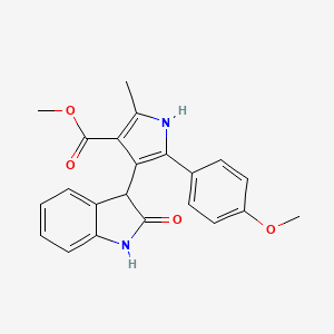 molecular formula C22H20N2O4 B14933841 methyl 5-(4-methoxyphenyl)-2-methyl-4-(2-oxo-2,3-dihydro-1H-indol-3-yl)-1H-pyrrole-3-carboxylate 