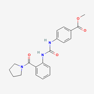 molecular formula C20H21N3O4 B14933980 Methyl 4-({[2-(pyrrolidin-1-ylcarbonyl)phenyl]carbamoyl}amino)benzoate 
