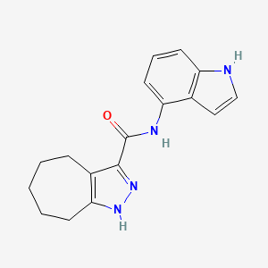 molecular formula C17H18N4O B14934124 N-(1H-indol-4-yl)-2,4,5,6,7,8-hexahydrocyclohepta[c]pyrazole-3-carboxamide 