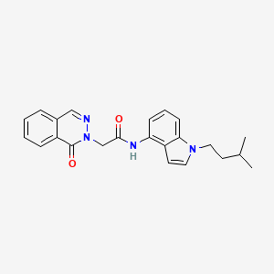 molecular formula C23H24N4O2 B14934152 N-[1-(3-methylbutyl)-1H-indol-4-yl]-2-(1-oxophthalazin-2(1H)-yl)acetamide 