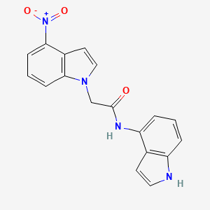 molecular formula C18H14N4O3 B14934185 N-(1H-indol-4-yl)-2-(4-nitro-1H-indol-1-yl)acetamide 
