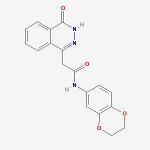 molecular formula C18H15N3O4 B14934549 N-(2,3-dihydro-1,4-benzodioxin-6-yl)-2-(4-hydroxyphthalazin-1-yl)acetamide 
