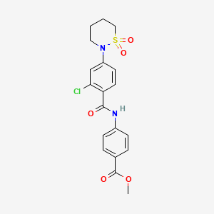 molecular formula C19H19ClN2O5S B14934560 Methyl 4-({[2-chloro-4-(1,1-dioxido-1,2-thiazinan-2-yl)phenyl]carbonyl}amino)benzoate 