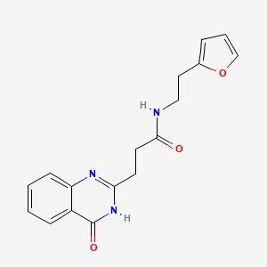 molecular formula C17H17N3O3 B14934732 N-[2-(furan-2-yl)ethyl]-3-(4-hydroxyquinazolin-2-yl)propanamide 