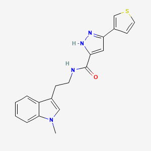 molecular formula C19H18N4OS B14934820 N-[2-(1-methyl-1H-indol-3-yl)ethyl]-5-(thiophen-3-yl)-1H-pyrazole-3-carboxamide 