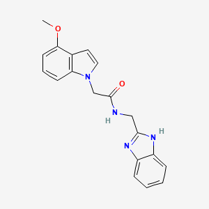 molecular formula C19H18N4O2 B14935350 N-(1H-benzimidazol-2-ylmethyl)-2-(4-methoxy-1H-indol-1-yl)acetamide 