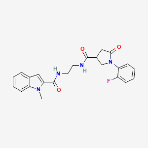 molecular formula C23H23FN4O3 B14935408 N-[2-({[1-(2-fluorophenyl)-5-oxopyrrolidin-3-yl]carbonyl}amino)ethyl]-1-methyl-1H-indole-2-carboxamide 
