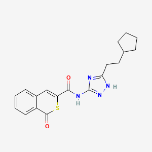 molecular formula C19H20N4O2S B14935447 N-[5-(2-cyclopentylethyl)-1H-1,2,4-triazol-3-yl]-1-oxo-1H-isothiochromene-3-carboxamide 