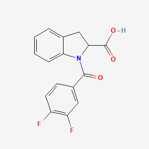 molecular formula C16H11F2NO3 B1493551 1-(3,4-Difluorobenzoyl)-2,3-dihydro-1H-indole-2-carboxylic acid 