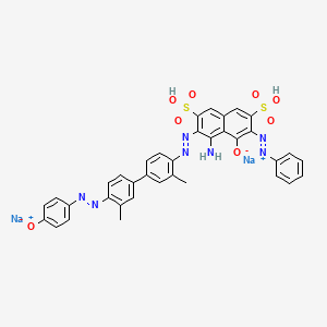 Disodium;8-amino-7-[[2-methyl-4-[3-methyl-4-[(4-oxidophenyl)diazenyl]phenyl]phenyl]diazenyl]-2-phenyldiazenyl-3,6-disulfonaphthalen-1-olate