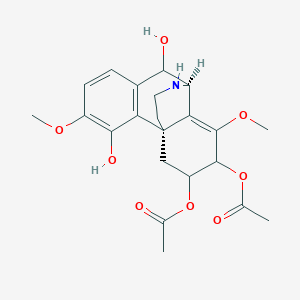 molecular formula C22H27NO8 B1493578 [(1S,9R)-12-Acetyloxy-3,8-dihydroxy-4,11-dimethoxy-17-azatetracyclo[7.5.3.01,10.02,7]heptadeca-2(7),3,5,10-tetraen-13-yl] acetate CAS No. 205533-81-9