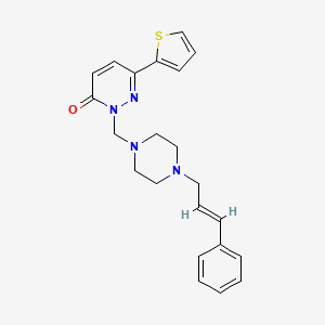 molecular formula C22H24N4OS B14935852 2-({4-[(2E)-3-phenylprop-2-en-1-yl]piperazin-1-yl}methyl)-6-(thiophen-2-yl)pyridazin-3(2H)-one 