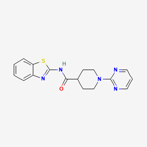 molecular formula C17H17N5OS B14936081 N-(1,3-benzothiazol-2-yl)-1-(pyrimidin-2-yl)piperidine-4-carboxamide 