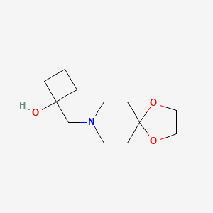 1-({1,4-Dioxa-8-azaspiro[4.5]decan-8-yl}methyl)cyclobutan-1-ol
