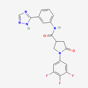 molecular formula C19H14F3N5O2 B14936294 5-oxo-N-[3-(1H-1,2,4-triazol-3-yl)phenyl]-1-(3,4,5-trifluorophenyl)pyrrolidine-3-carboxamide 