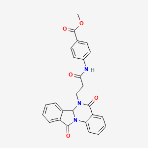 molecular formula C26H21N3O5 B14936344 methyl 4-{[3-(5,11-dioxo-6a,11-dihydroisoindolo[2,1-a]quinazolin-6(5H)-yl)propanoyl]amino}benzoate 