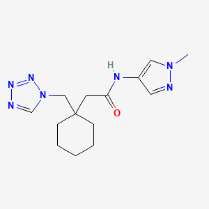 molecular formula C14H21N7O B14936488 N-(1-methyl-1H-pyrazol-4-yl)-2-[1-(1H-tetrazol-1-ylmethyl)cyclohexyl]acetamide 