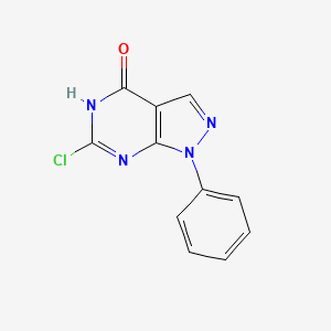 molecular formula C11H7ClN4O B1493667 6-chloro-1-phenyl-1H,4H,5H-pyrazolo[3,4-d]pyrimidin-4-one CAS No. 6288-99-9