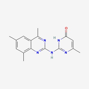 molecular formula C16H17N5O B1493668 6-methyl-2-[(4,6,8-trimethylquinazolin-2-yl)amino]pyrimidin-4(3H)-one CAS No. 330830-77-8