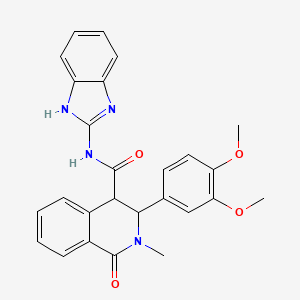 molecular formula C26H24N4O4 B14936783 N-(1,3-dihydro-2H-benzimidazol-2-ylidene)-3-(3,4-dimethoxyphenyl)-2-methyl-1-oxo-1,2,3,4-tetrahydroisoquinoline-4-carboxamide 