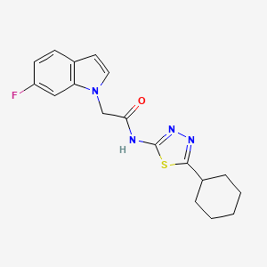 molecular formula C18H19FN4OS B14936793 N-(5-cyclohexyl-1,3,4-thiadiazol-2-yl)-2-(6-fluoro-1H-indol-1-yl)acetamide 