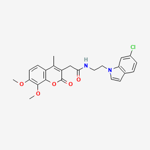 molecular formula C24H23ClN2O5 B14936812 N-[2-(6-chloro-1H-indol-1-yl)ethyl]-2-(7,8-dimethoxy-4-methyl-2-oxo-2H-chromen-3-yl)acetamide 